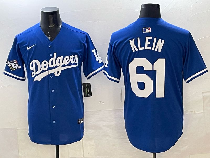 Men 2025 Nike Los Angeles Dodgers #61 Klein Blue Game MLB Jersey 017->los angeles dodgers->MLB Jersey